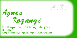 agnes kozanyi business card